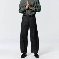 GU バレルレッグジーンズ ダークグレー