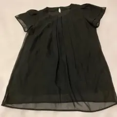 イマージュセシール 半袖チュニック シフォン風 黒色Mサイズのサムネイル