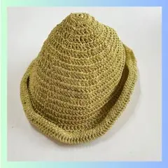 新品　キッズ　麦わら帽子　とんがり帽子　子供用　ハット　グリーン　日本製