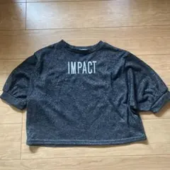IMPACT クロップドTシャツ バルーンスリーブ 黒
