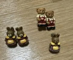 イヤリング　アニマル　くま　うさぎセット