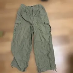 カーキ ワイド カーゴパンツ ドローストリングのサムネイル