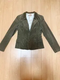 森ガール フェアリーグランジ オリーブグリーン コーデュロイ ジャケット