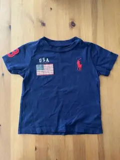 ラルフ・ローレン USA Tシャツ ネイビー 　80