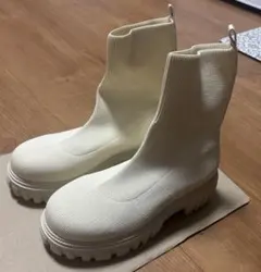 アイボリーレディースブーツ【23.5】