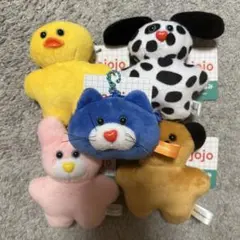 新品未使用タグ付き　mojojojo マスコットぬいぐるみ　フェイスポーチ　5点