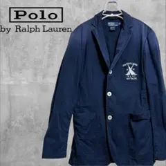 90s ポロバイラルフローレン　テーラードジャケット　ブレザー　フェード　刺繍
