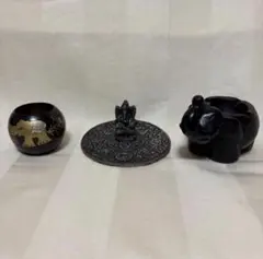 ゾウ　象　ガネーシャ　ロウソク立て　お香立て　灰皿　3点セット　アジアン雑貨