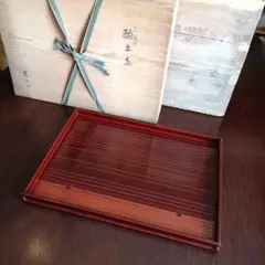 飛騨春慶塗 木製 漆塗り 盆 長方形 溜塗り 縞模様 伝統工芸品 デザイン 飛騨春慶塗 木製 漆塗り 盆 長方形 溜塗り 縞模様 伝統工芸品 デザイン