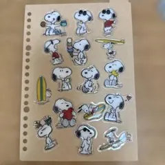おすそわけスヌーピーぷっくりフレークシール１６枚セットボンボンドロップシール