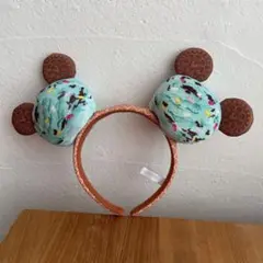 ディズニー ミッキー チョコミントアイスクリーム カチューシャ