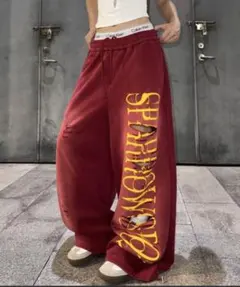 Ressaca ワイドシルエットダメージ加工スウェットパンツ