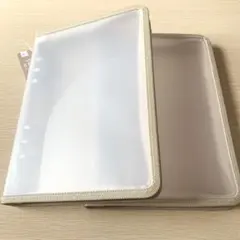 ダイソー A5 6リングファイル ベージュ 2点セット｜シール帳・バインダー