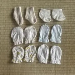 新生児 ベビー用 ミトン 手袋・靴 6点セット