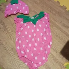 イチゴ　ロンパース　70-80