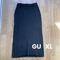 GUリブニットスカート ブラック XL