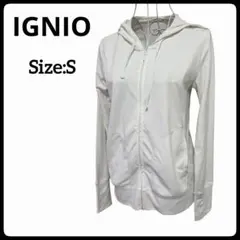 【IGNIO】イグニオ UVカット フルジップパーカー 指穴付き 白 Sサイズのサムネイル