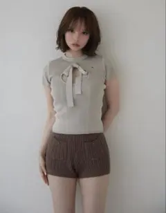 andmary Emily ribbon knit tops