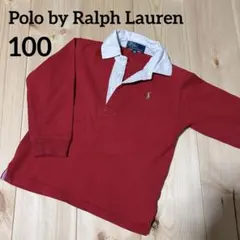 100cm ポロ ラルフローレン　長袖ポロシャツ レッド　秋冬服