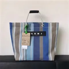 トートバッグ マルニマーケット ストライプ MARNI MARKET ブルー