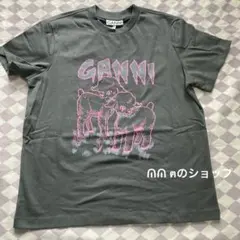 GANNI アニマルプリント Tシャツ ブラック - メルカリ