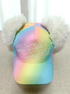 ミッキーポンポン付きキャップ(ピンク)