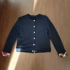 最終価格ブルーレーベル　クレストブリッジ　チェック　カーディガン　ブラック　38