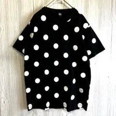 グラニフ graniph Tシャツ Sサイズ ドット柄 水玉 ブラック 半袖 綿のサムネイル
