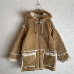 古着US製80's90'sVintageファー付ビッグシルエットレザージャケット