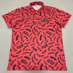 美品 and per se アンパスィ ポロシャツ メンズ L 総柄 レッド系