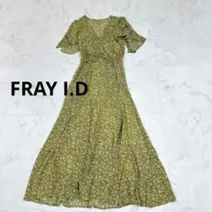 フレイアイディー カシュクールロングワンピース プリント　キャミソール付