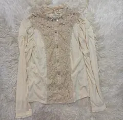 axes femme ゴージャスレースビジュー　姫カジ　森ガール　ブラウス