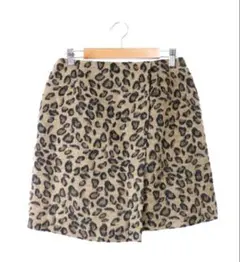 美品フリーズマート　レオパードラップミニスカート　ヒョウ柄　サイズS