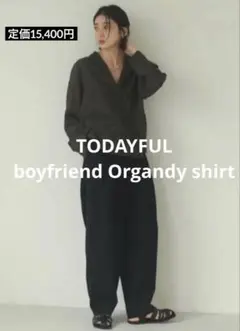 【定価15,400円】TODAYFULボーイフレンドオーガンジーシャツのサムネイル