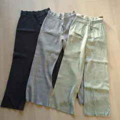 UNIQLO　ウォッシャブルニットリブパンツ　3セット