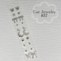 耳ツボジュエリー シール シルバー キラキラ 蝶 月 韓国 y2k #57