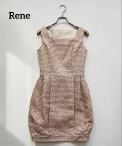 極美品✨Rene （ルネ） ノースリーブツイードワンピース ホワイト 36