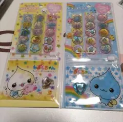2枚セット　キラキラおはじきシール　しずくちゃん　popup コンプリート