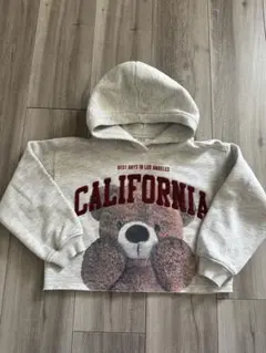 ZARA テディベアプリント クロップドパーカー 5-6歳用