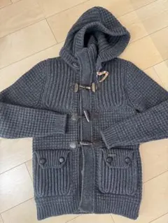 Bark グレー ダッフルコート ニット