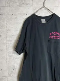 海外古着　Tシャツ　ブラック　黒　ロゴマーク　ポケット付