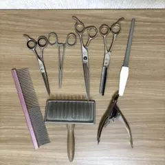 トリミングセット　犬　まとめ売り　ハサミ　コーム　爪切り　爪研ぎ　専門学校