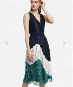 新品未使用⭐︎Little Mistress レースプリーツロングドレス M 新品未使用⭐︎Little Mistress レースプリーツロングドレス M