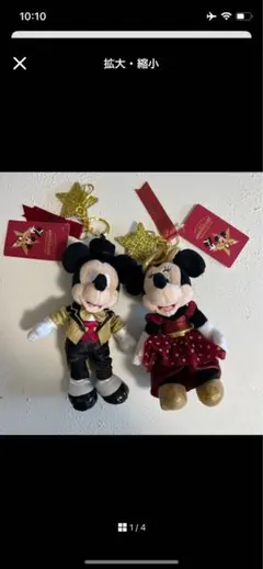 ディズニーストア　25周年　ぬいぐるみ　キーホルダー　ミッキー　ミニー