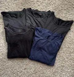 ユニクロヒートテック★HEATTECH★長袖シャツ 140㎝黒・紺5枚セット