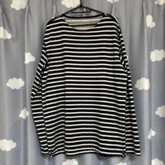 UNIQLO ユニクロ XL メンズ 白黒ボーダー　カットソー　長袖