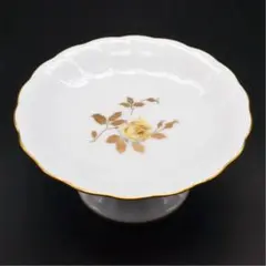 昭和レトロ　大倉陶園　コンポート　黄薔薇文　輪花形のサムネイル