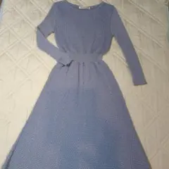 STRAWBERRY-FIELDS ニットワンピース 長袖 ライトブルー