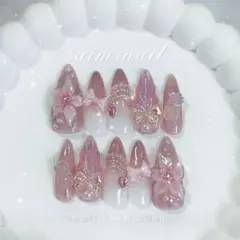 オーダー受付】ジェルネイルチップ 量産型 ワンホン ラベンダー 3D