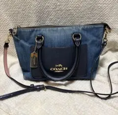 COACH コーチ ショルダーバッグ 2WAYハンドバッグ デニム F44719